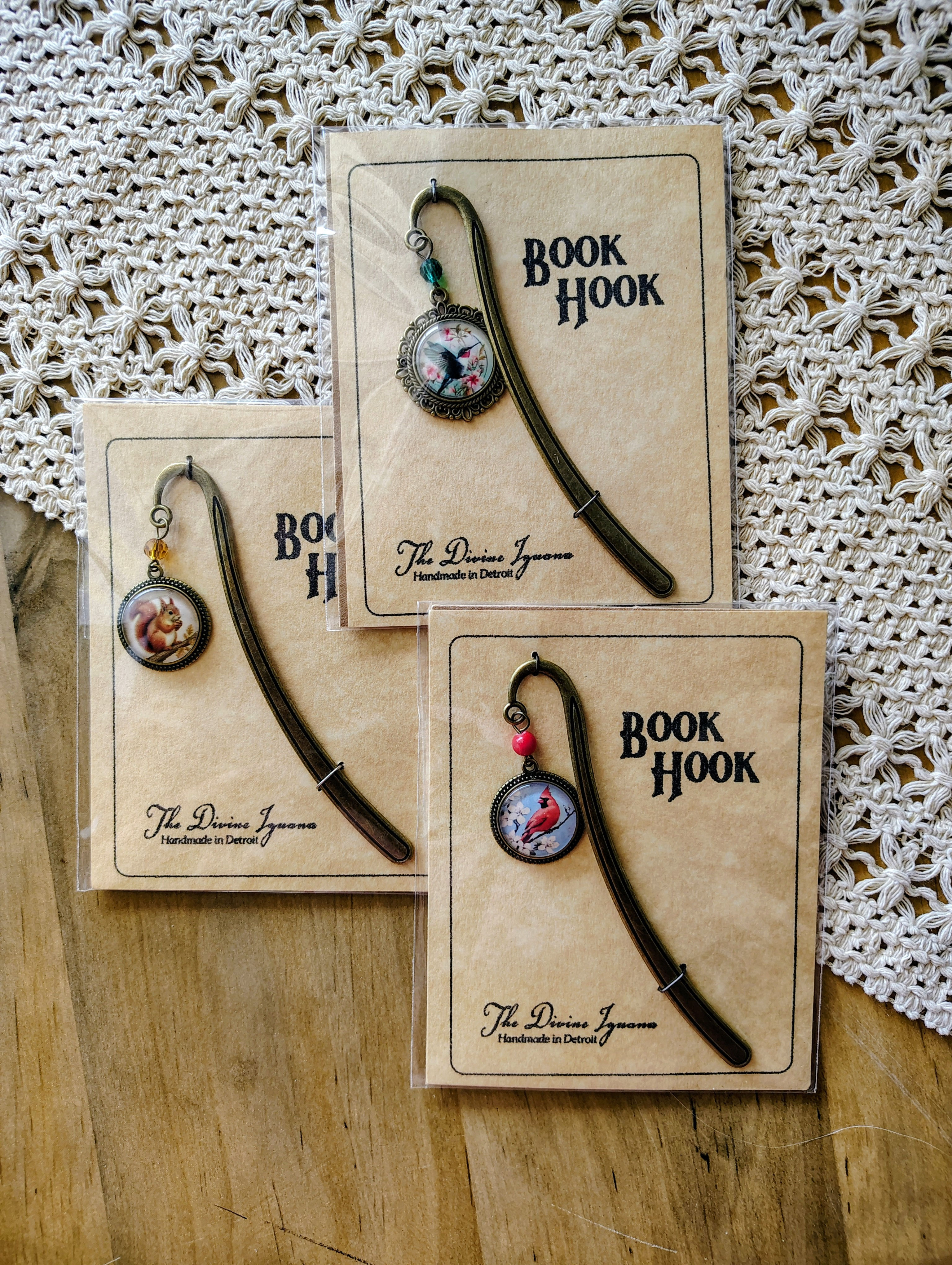 Vintage Glass and Bronze Bookmark