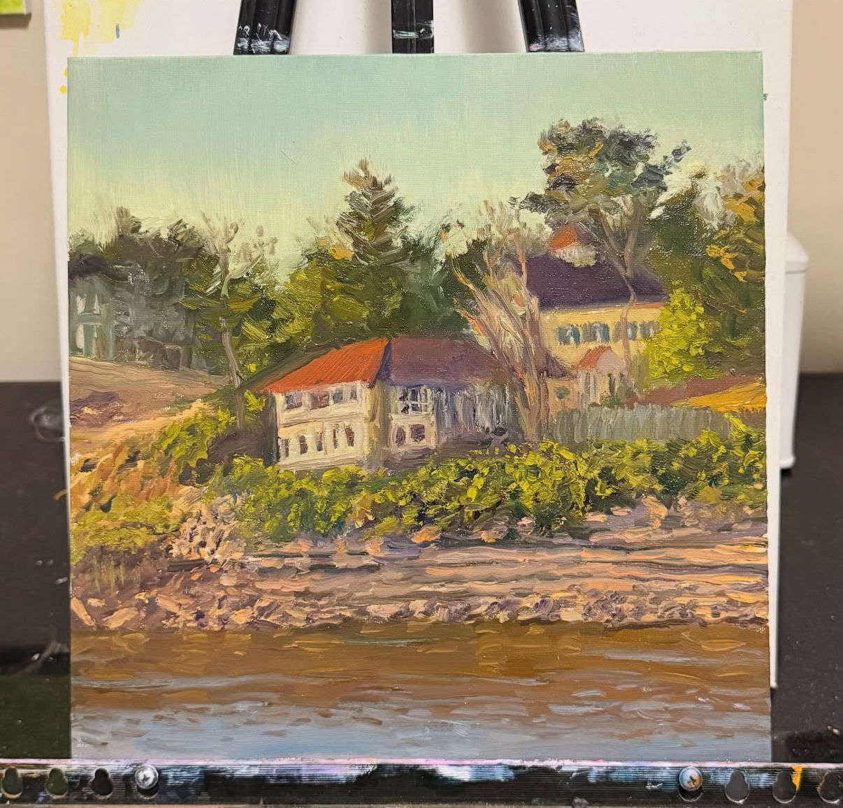 “Cumberland Home at Sunset” 12”x12” oil