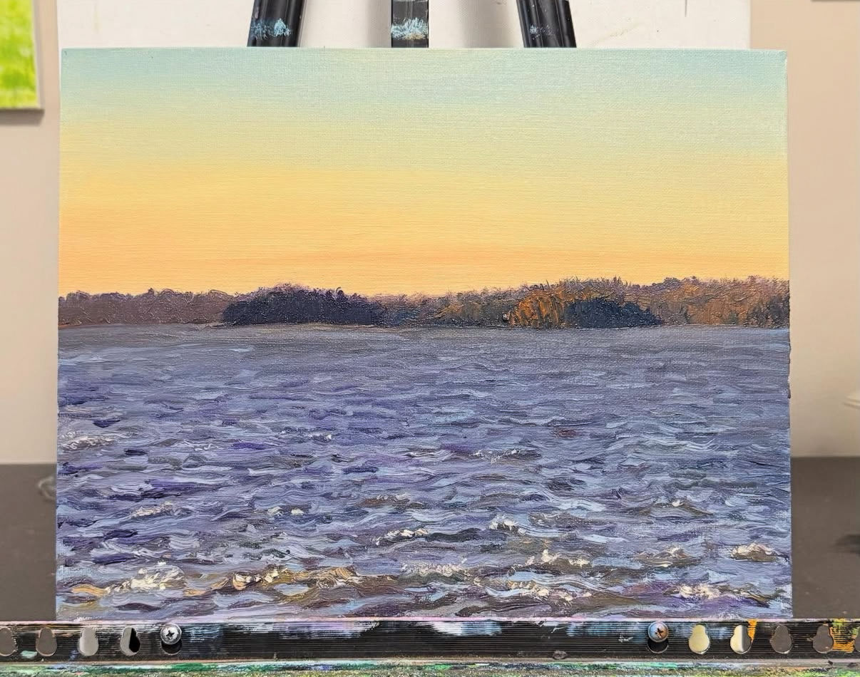 “January Sunrise, Percy Priest” 11”x14” oil