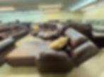 Thumbnail: Leather Reclining Sectional with chaise 