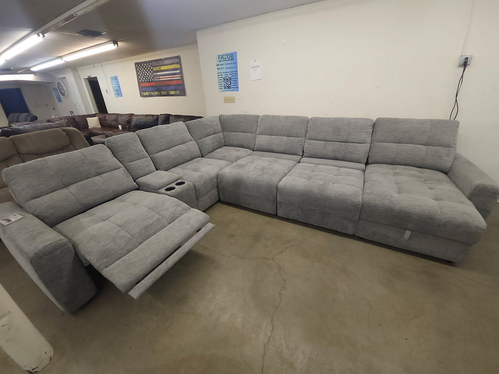 Thumbnail: New Gray Electric Sectional With Chaise