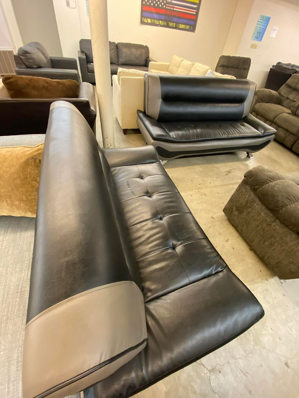 Thumbnail: Leather Couch and Loveseat