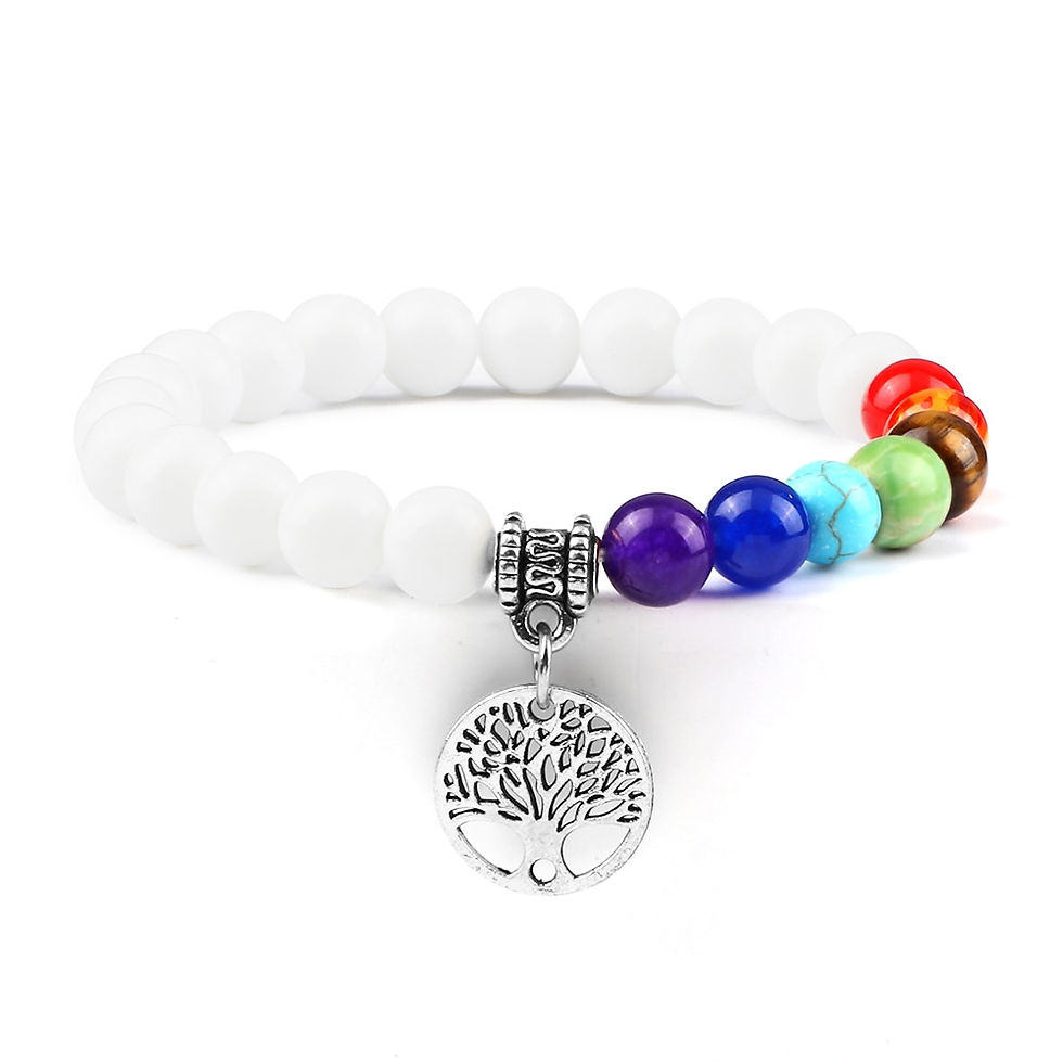 Miniatura: Pulseiras dos 7 Chakras de Pedra Natural Reiki - Contas de Energia de Cura 