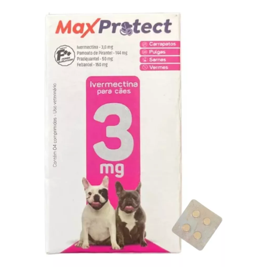4 Comp Anti Pulgas E Carrapatos cães de porte médio Max Protect