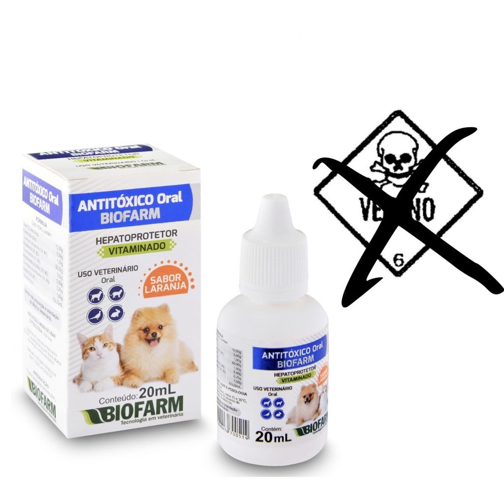 Antitóxico Biofarm Oral 20 ml - para cães e gatos