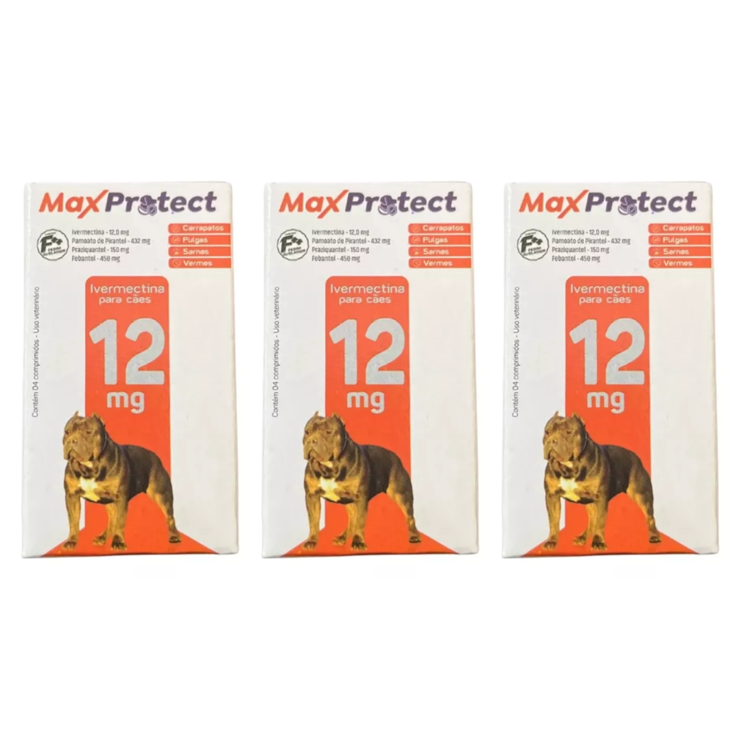 12 Comp Anti Pulgas E Carrapatos cães de porte gigante Max Protect