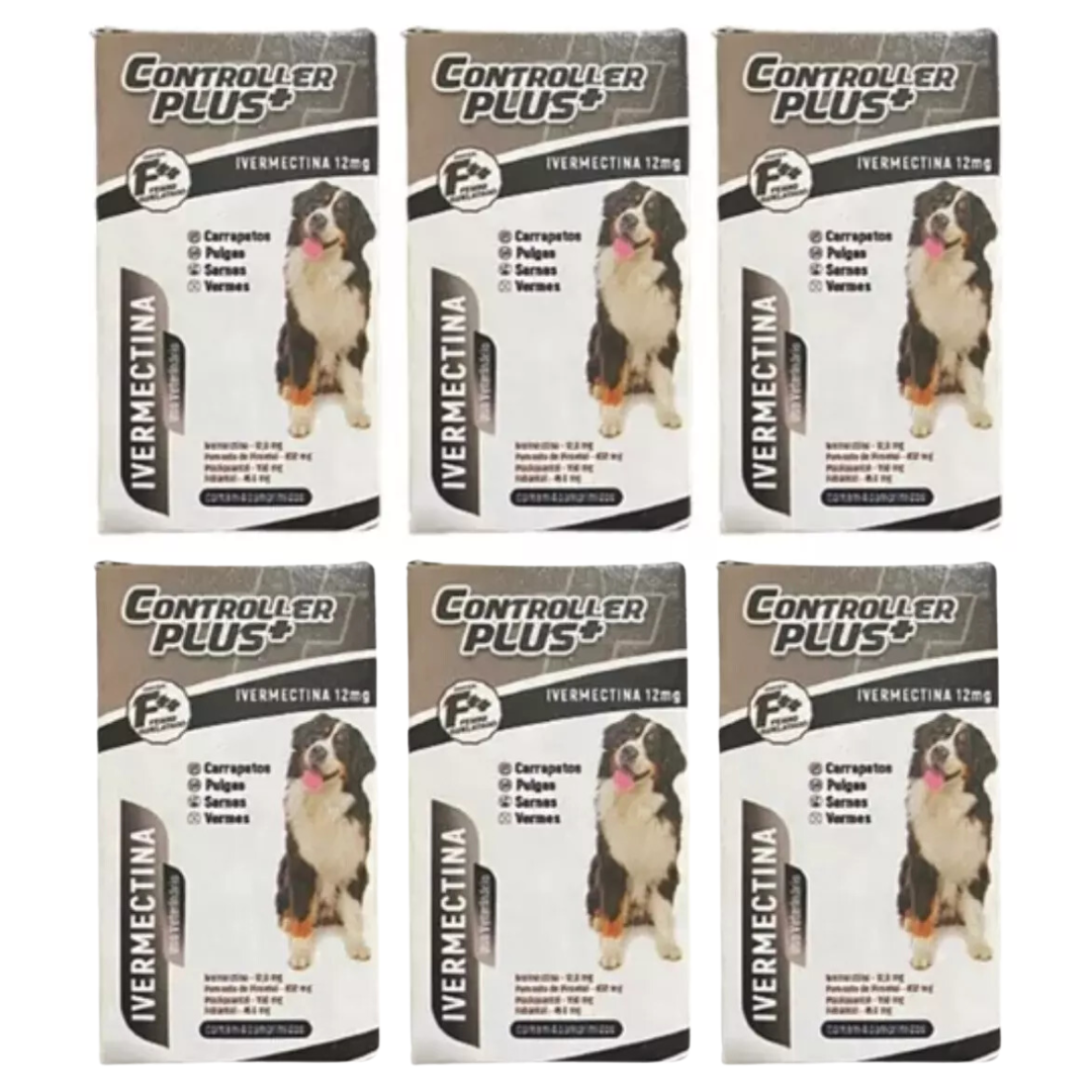 24 comp Controller Plus 60kg Remédio Anti Pulgas, Carrapatos, Vermes E Sarnas