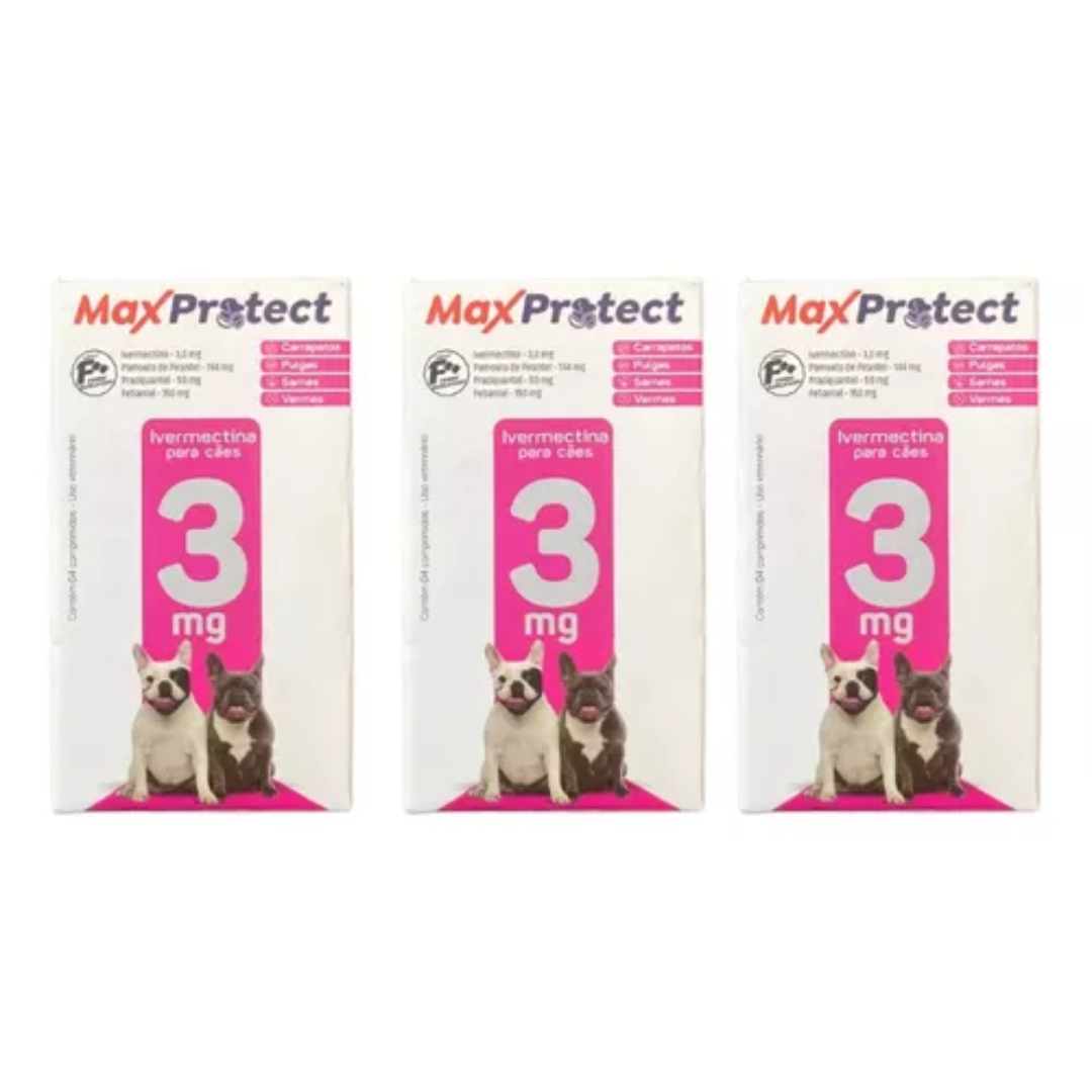 12 Comp Anti Pulgas E Carrapatos cães de porte médio Max Protect