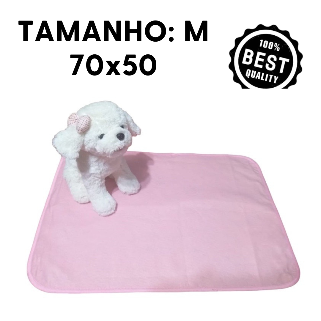 Kit 3 tapetes laváveis - 200 lavagens 70x50 - rosa bebê