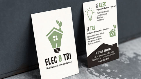 Création cartes de visite ELEC & TRI par Sonia Forestier, Krealys graphiste éco-responsable à Lyon