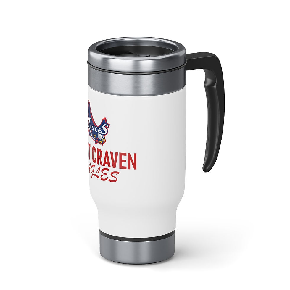 Thumbnail: West Craven Stainless Steel Travel Mug with Handle, 14oz