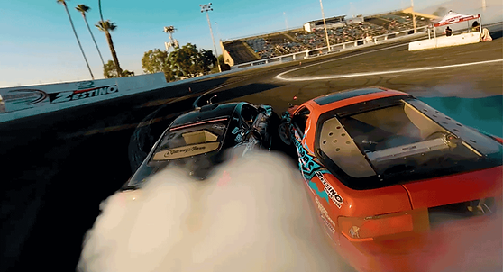 Justin Leonard and Blaize Potts drift during HOTPIT Autofest