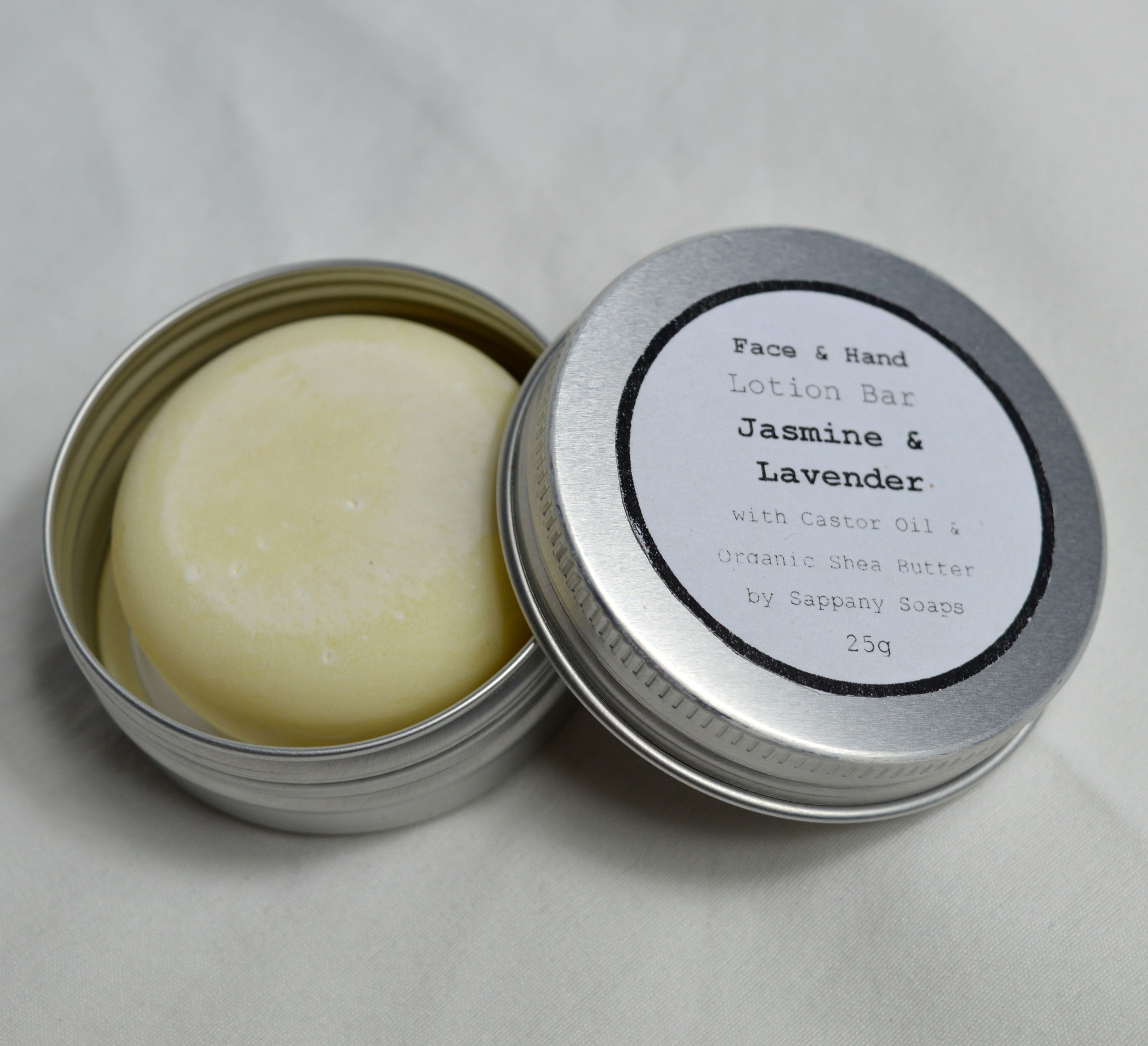 Jasmine and Lavender Face & Hand Lotion bar with Shea Butter and Castor Oil