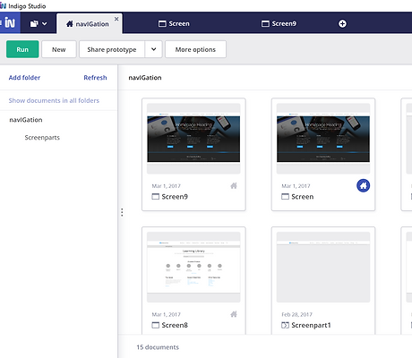 Gallery with UX prototypes