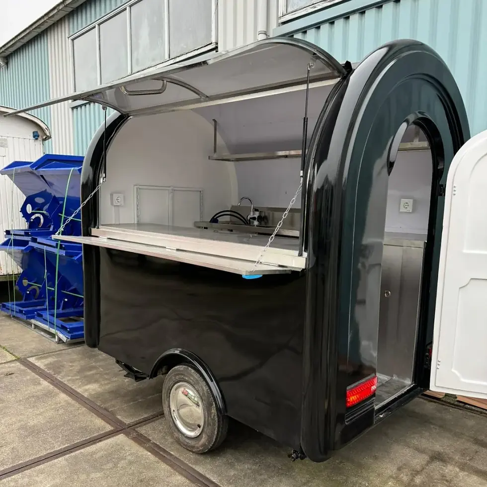 Thumbnail: Black Mobile Food Trailer Coffee Catering Street Food Van Compact Unit