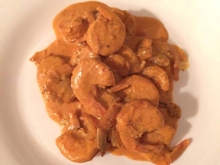 Camarones en crema de chipotle