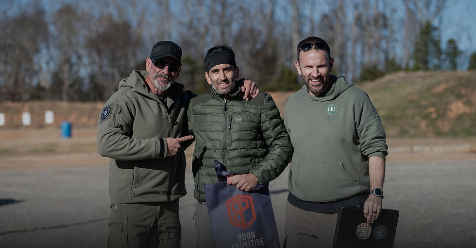 Gregg McLeod with GBF athletes at the SHOOTER range