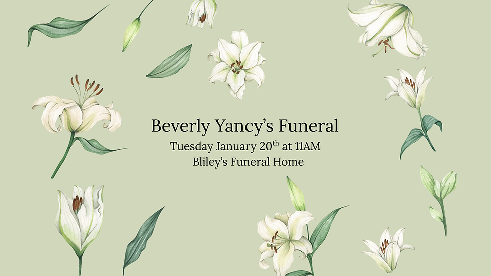 Beverly Yancy's Funeral