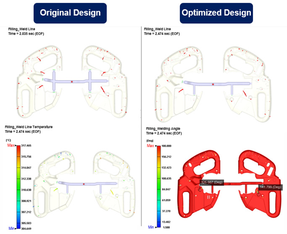 그림 6. 웰드라인 비교 결과
