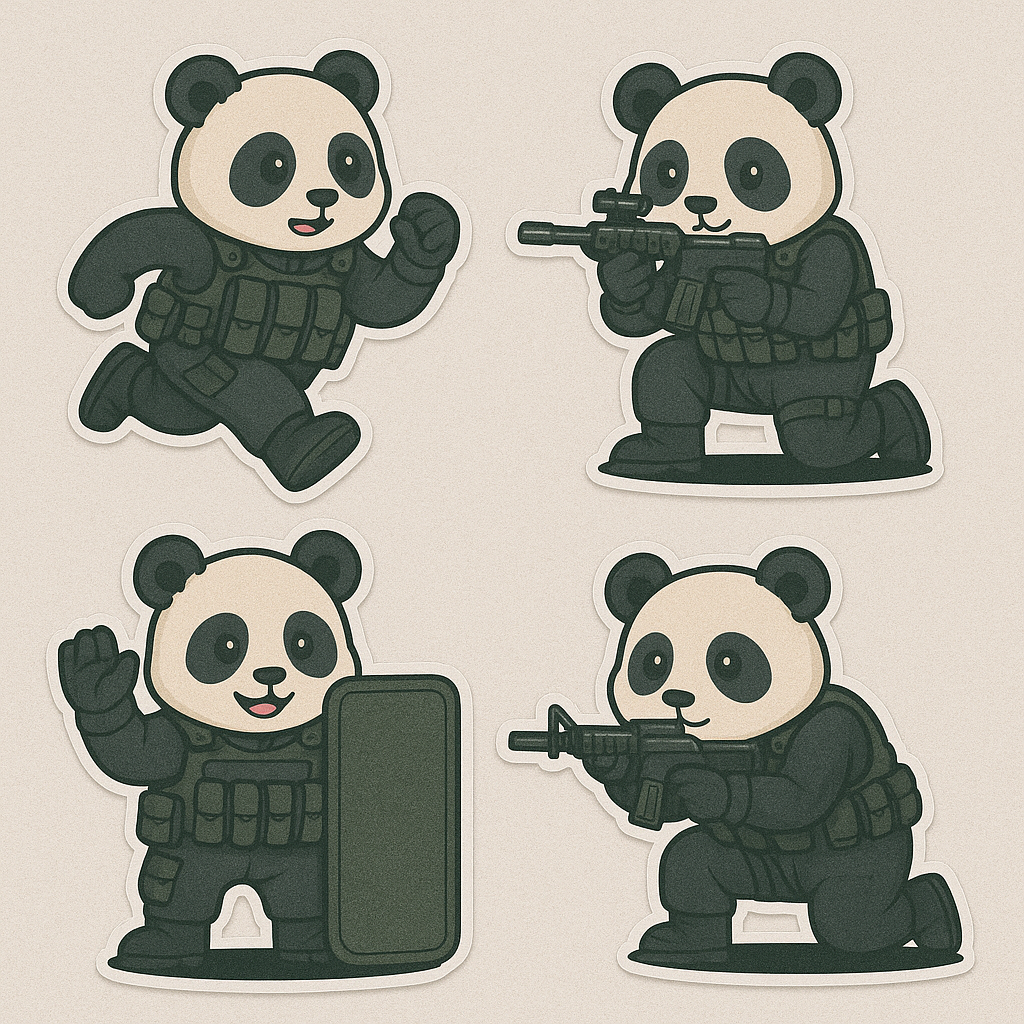 Tactical Panda Stickers 
