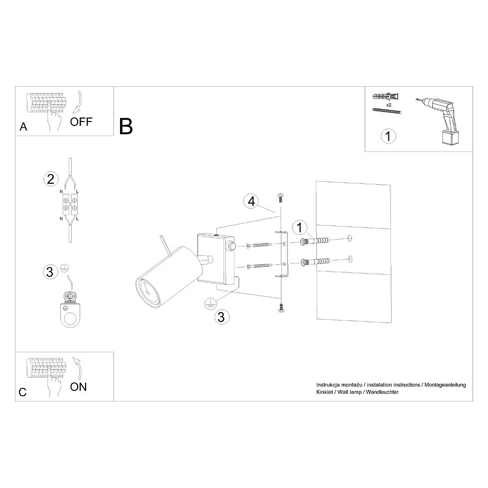 Miniatură: Aplică RING negru un comutator