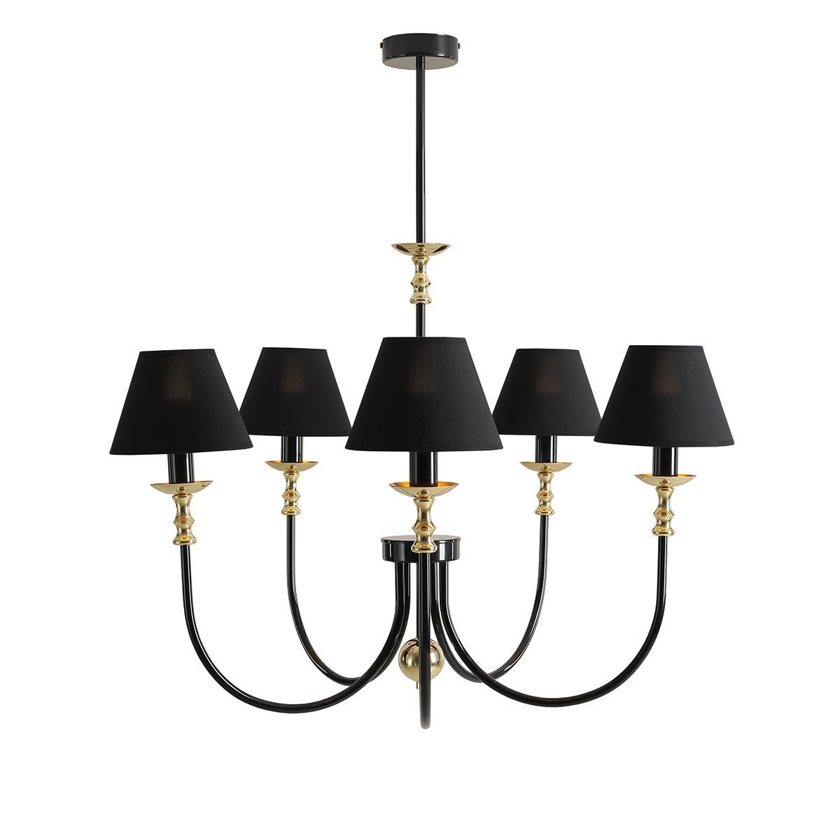 Lustră ROMA 5, negru-auriu