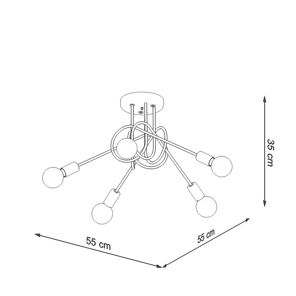 Miniatură: Lustră LOOP 5 auriu lucios