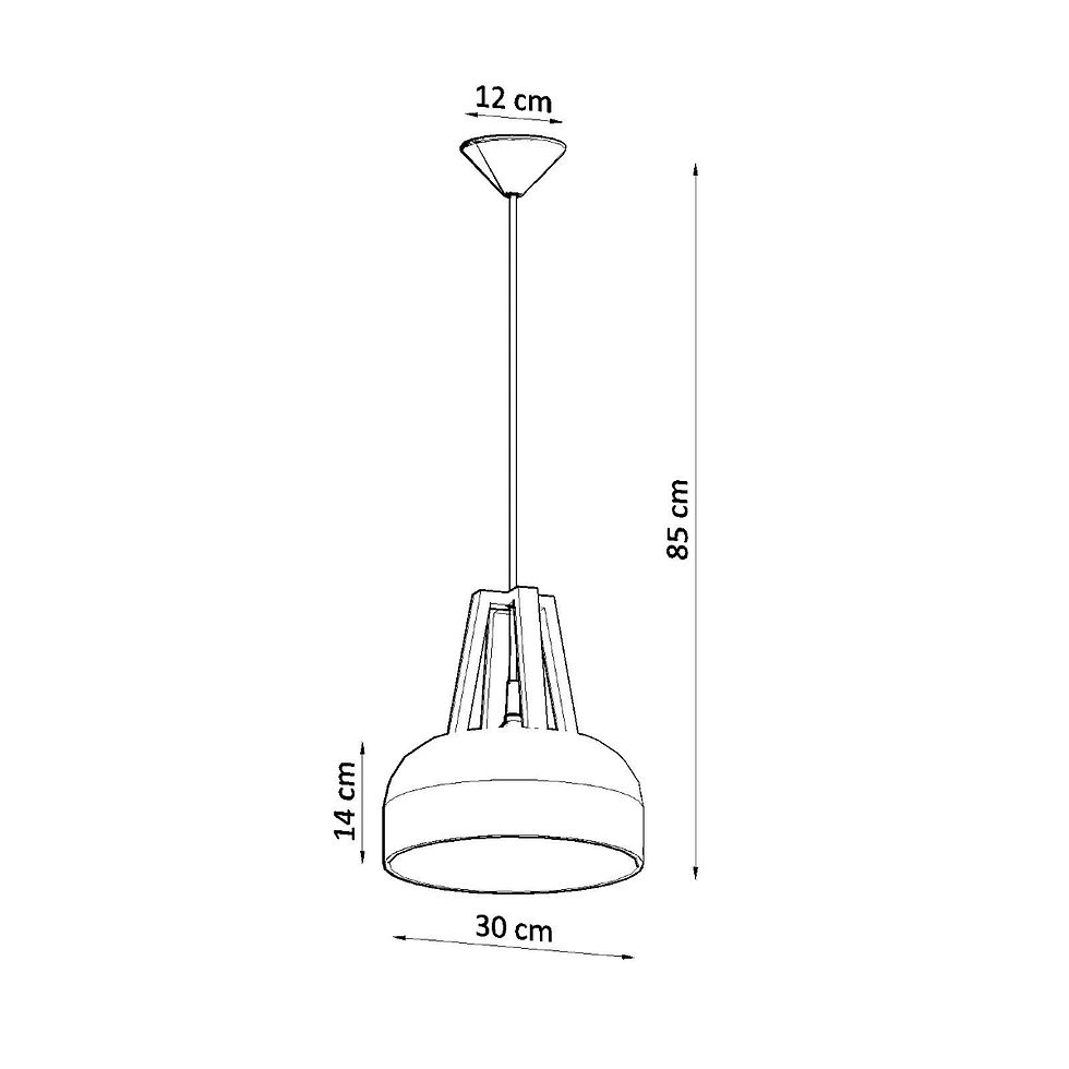 Miniatură: Lustră CASCO negru/lemn natural