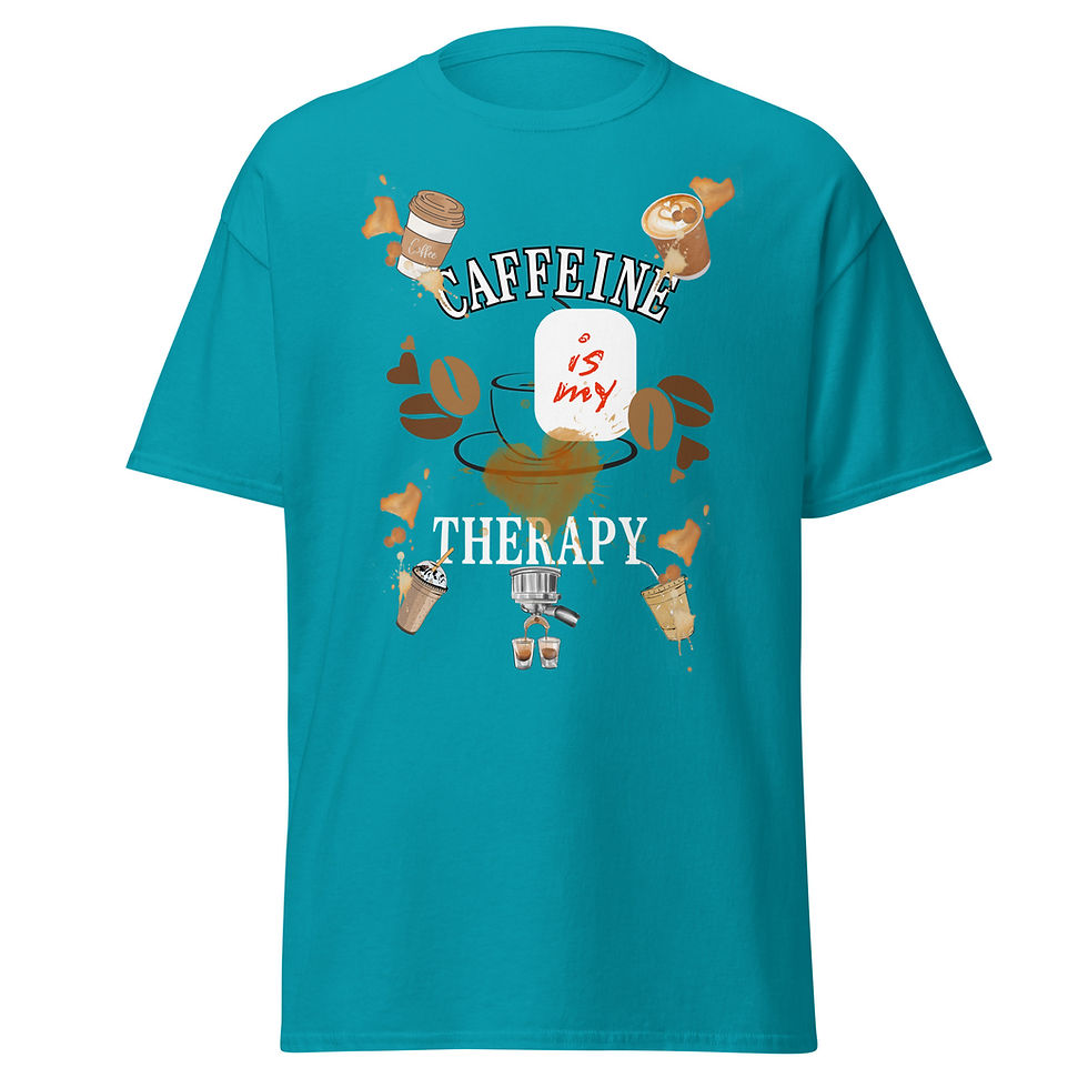 Thumbnail: Caffeine Is My Therapy – Women’s Self-Care Coffee Tee
