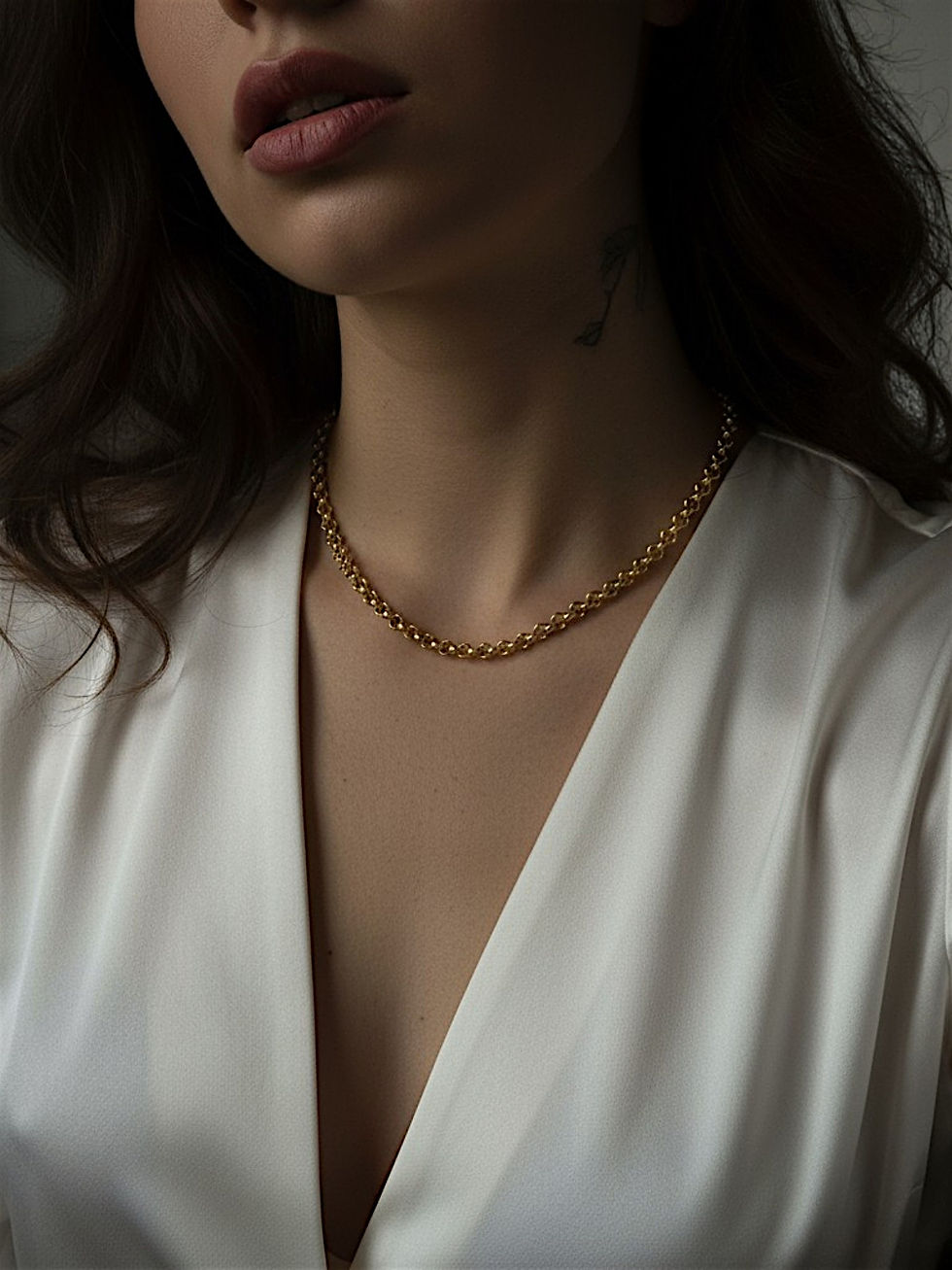 925 Ayar Bağlantılı Halkalar Belcher Zincir Kolye Corrente