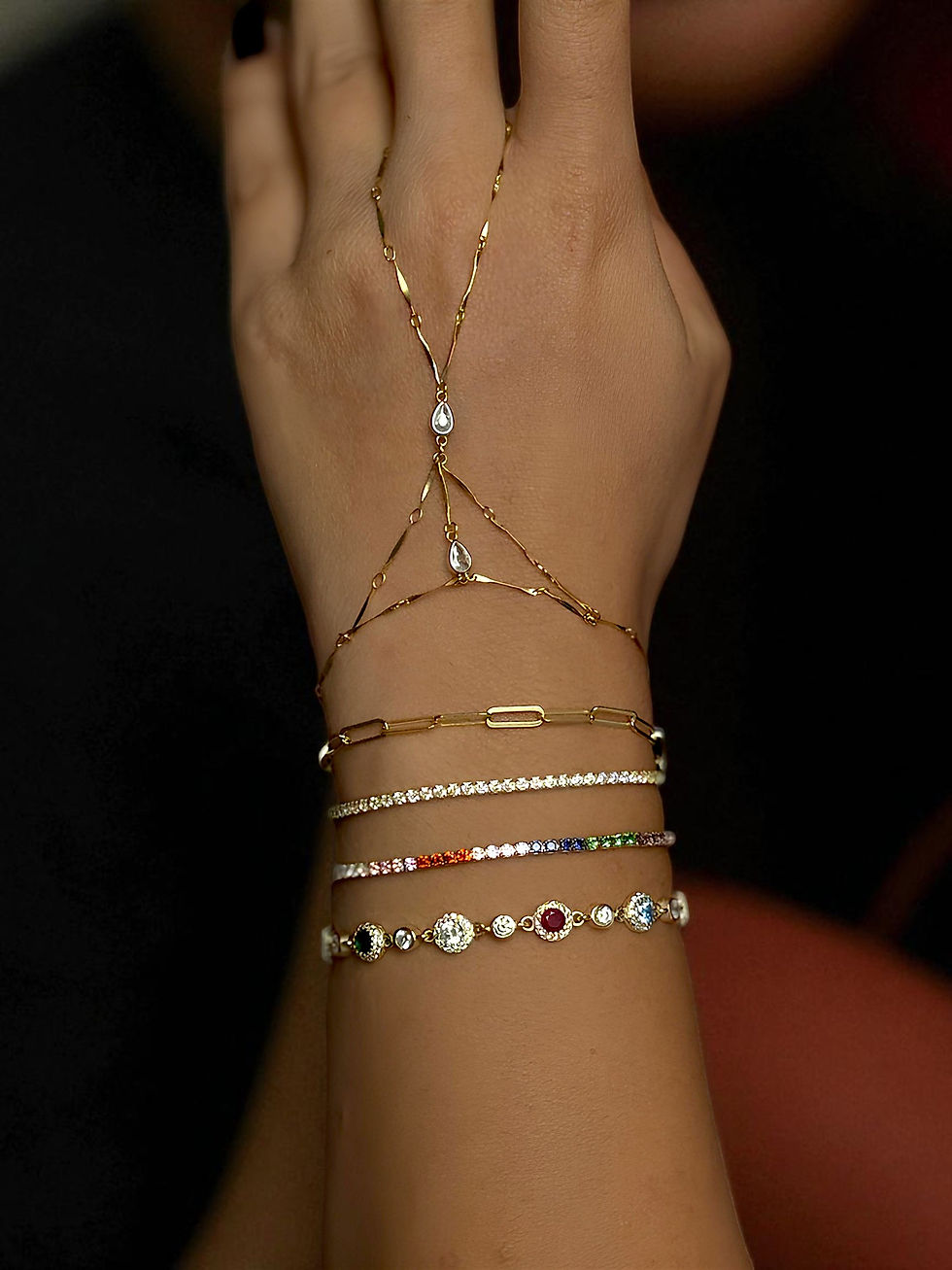 925 Ayar Damla Taşlı Işıltılı Şerit Şahmeran Diocris