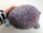 Side view of the seal toy, showing the placement of the fins