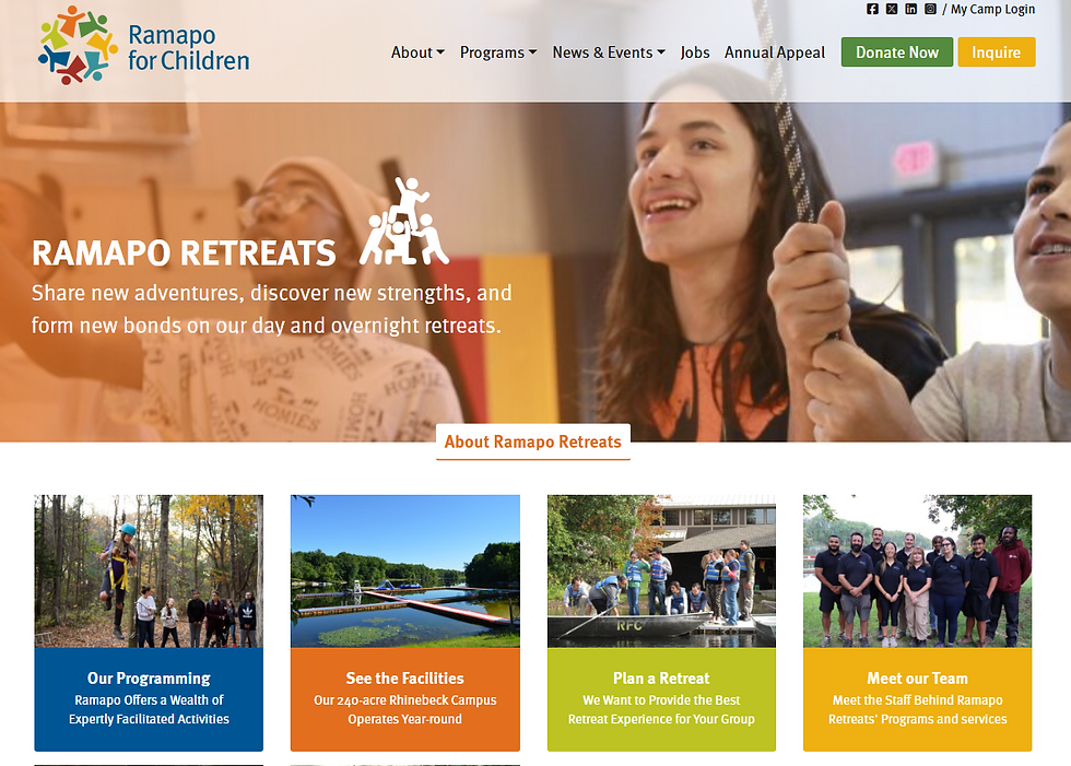 9th grade Overnight Teambuilding Retreat to Camp Ramapo