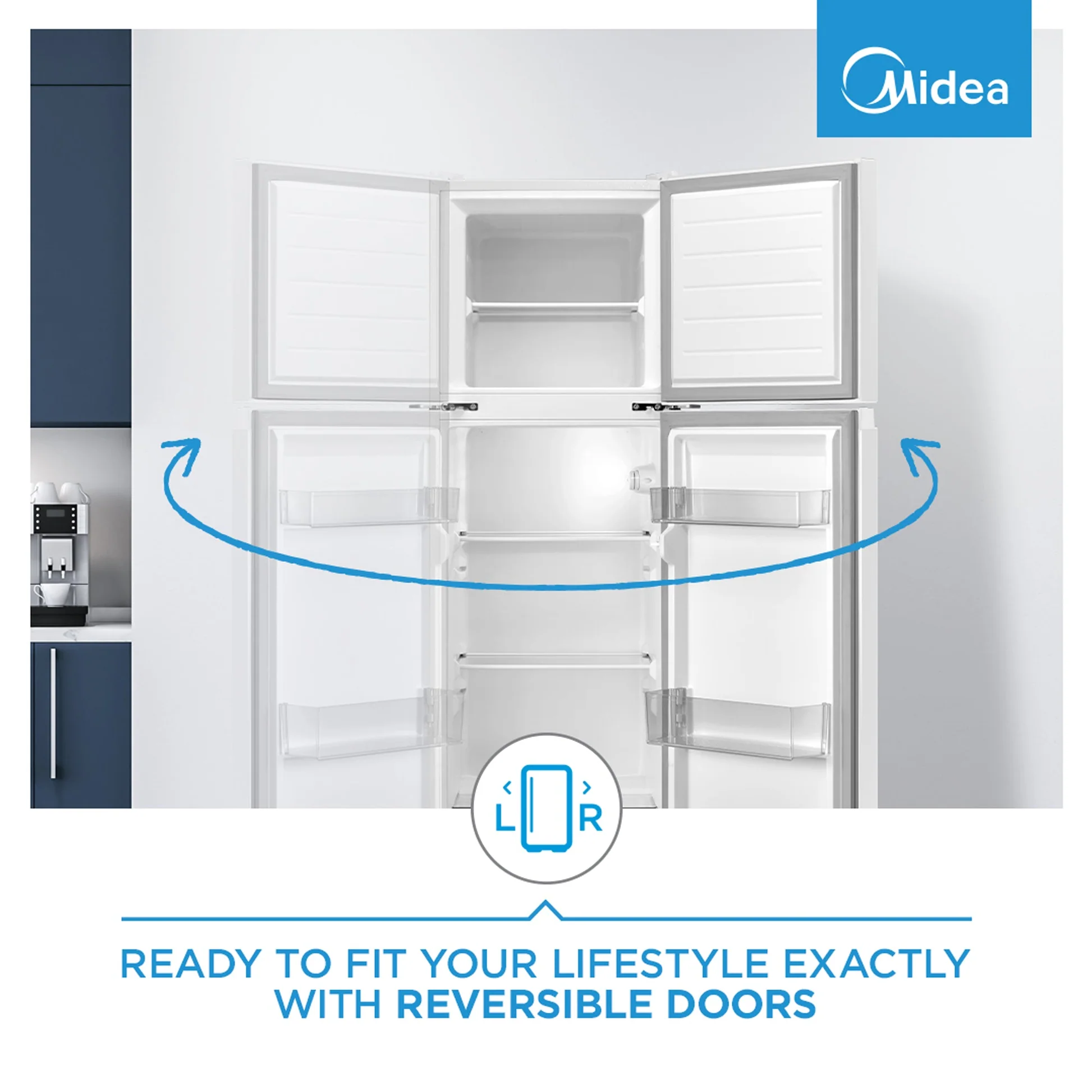 Midea 173L TOP MOUNT FREEZER - WHITE