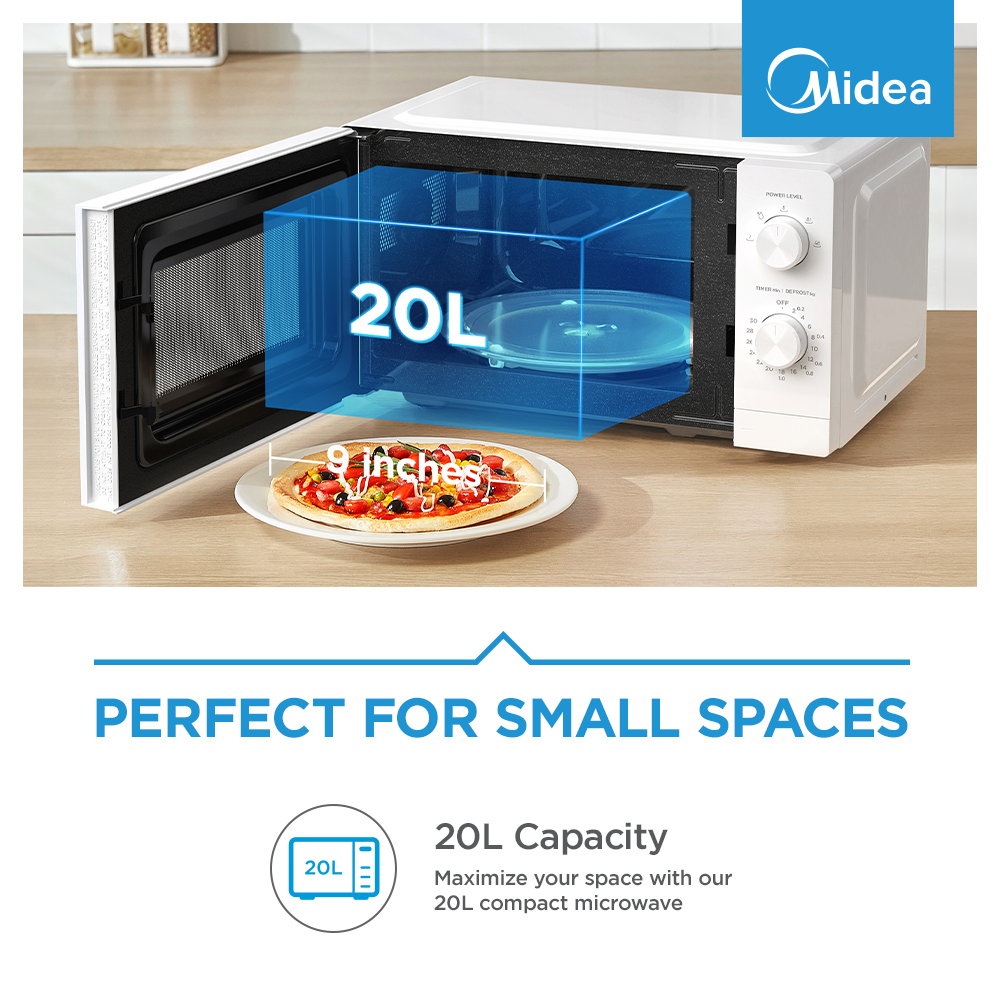 Midea 20L INVERTER MANUAL MICROWAVE 700W - WHITE