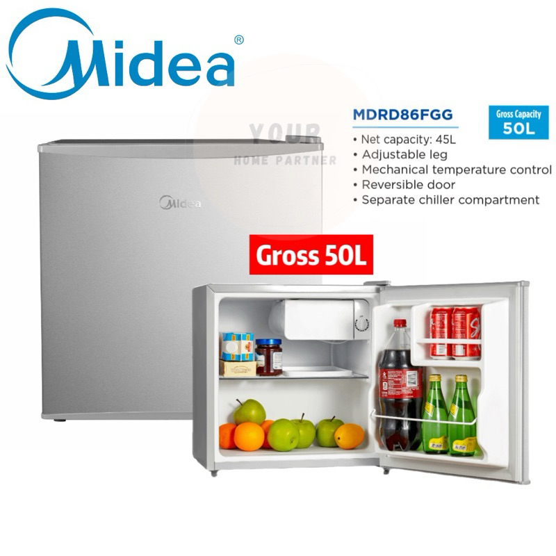 Midea 43L SINGLE DOOR BAR FRIDGE-SILVER- LOCK