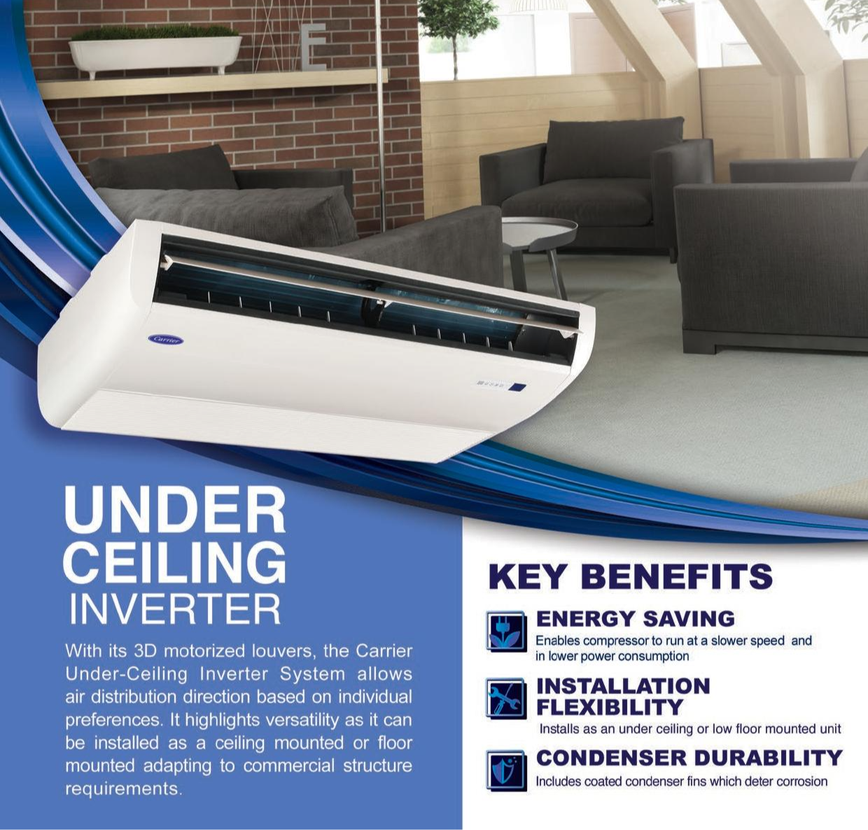 60K BTU Carrier Underceiling Inverter