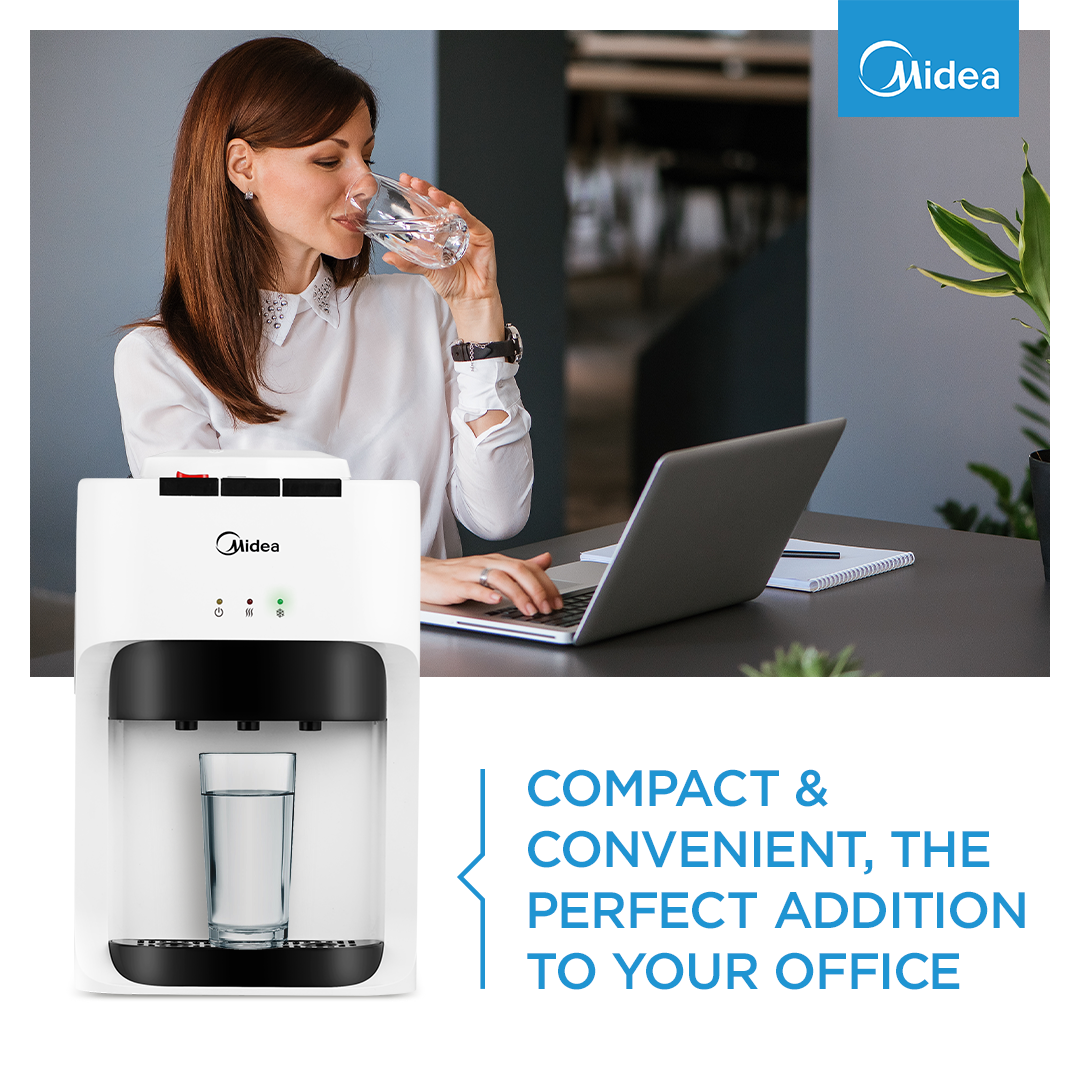 Midea COUNTER TOP DISPENSER - WHITE. HOT, COLD & AMBIENT