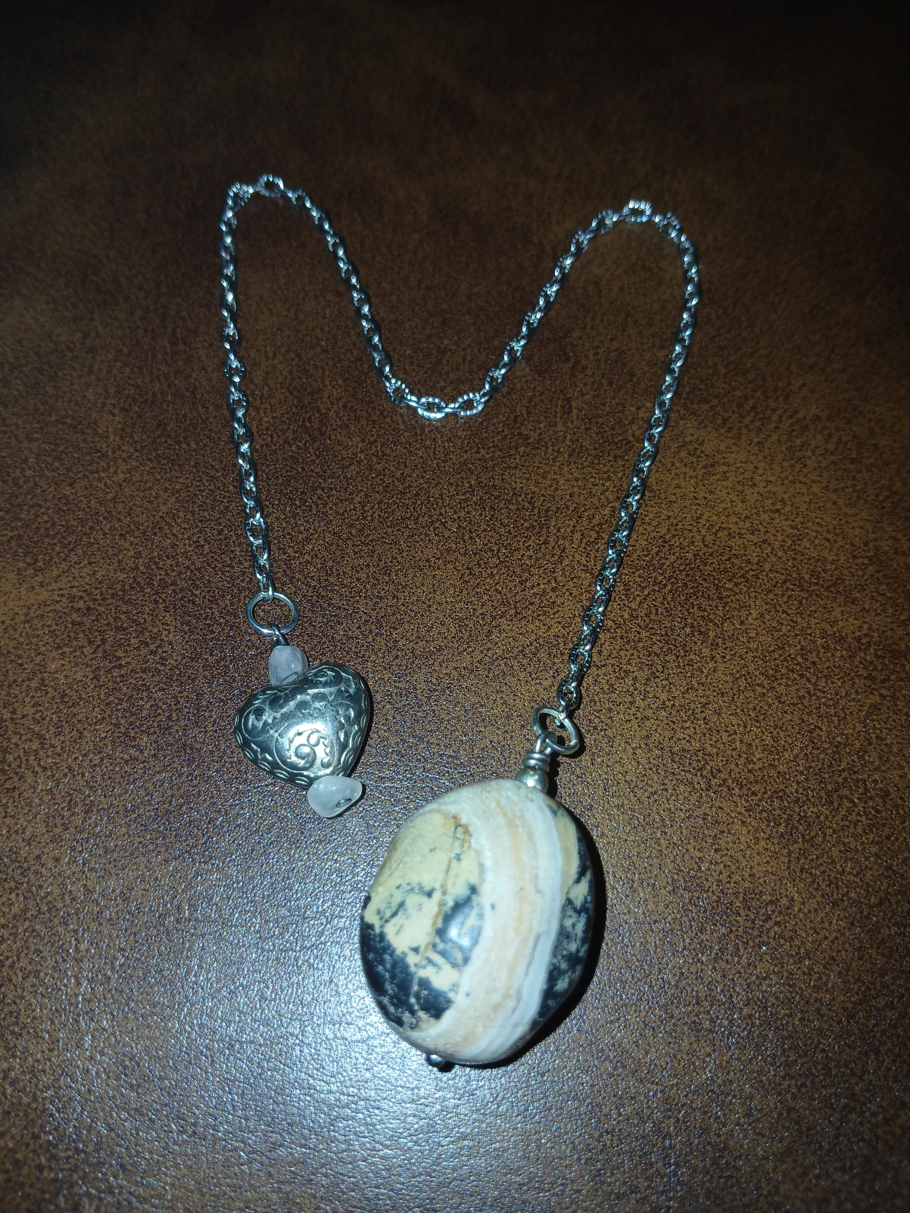 River Rock & Silver Chain Pendulum