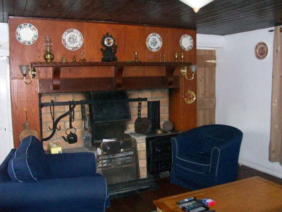 Traditional open fireplace