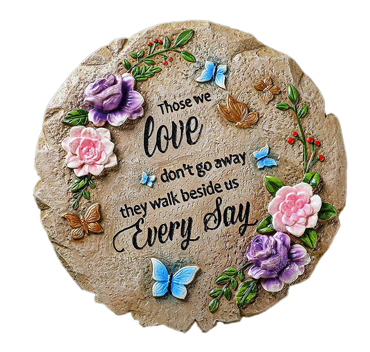 Butterfly & Flower stone disc