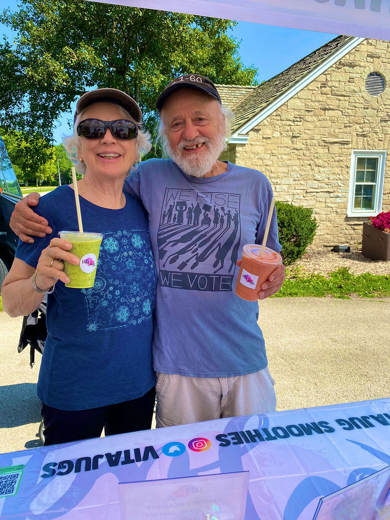 Couple enjoying VitaJug smoothies in Milwaukee