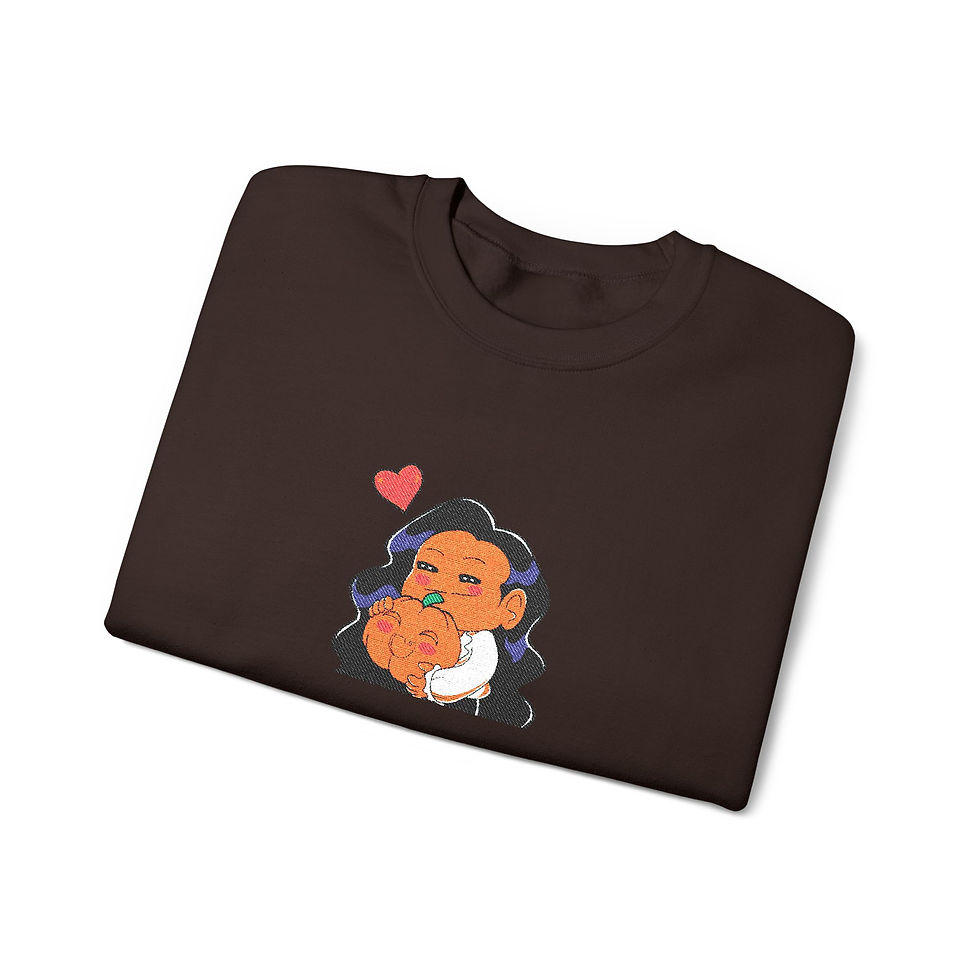 Thumbnail: Mr. October & Pumpkin Chibi Heart Crewneck Sweatshirt