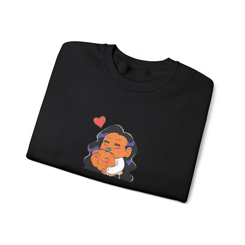 Thumbnail: Mr. October & Pumpkin Chibi Heart Crewneck Sweatshirt