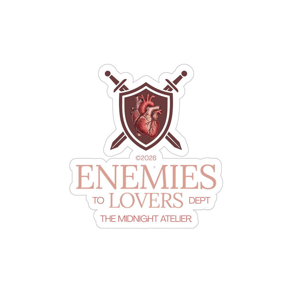 Thumbnail: Enemies to Lovers Shield Sticker — Die-Cut Transparent Outdoor Vinyl