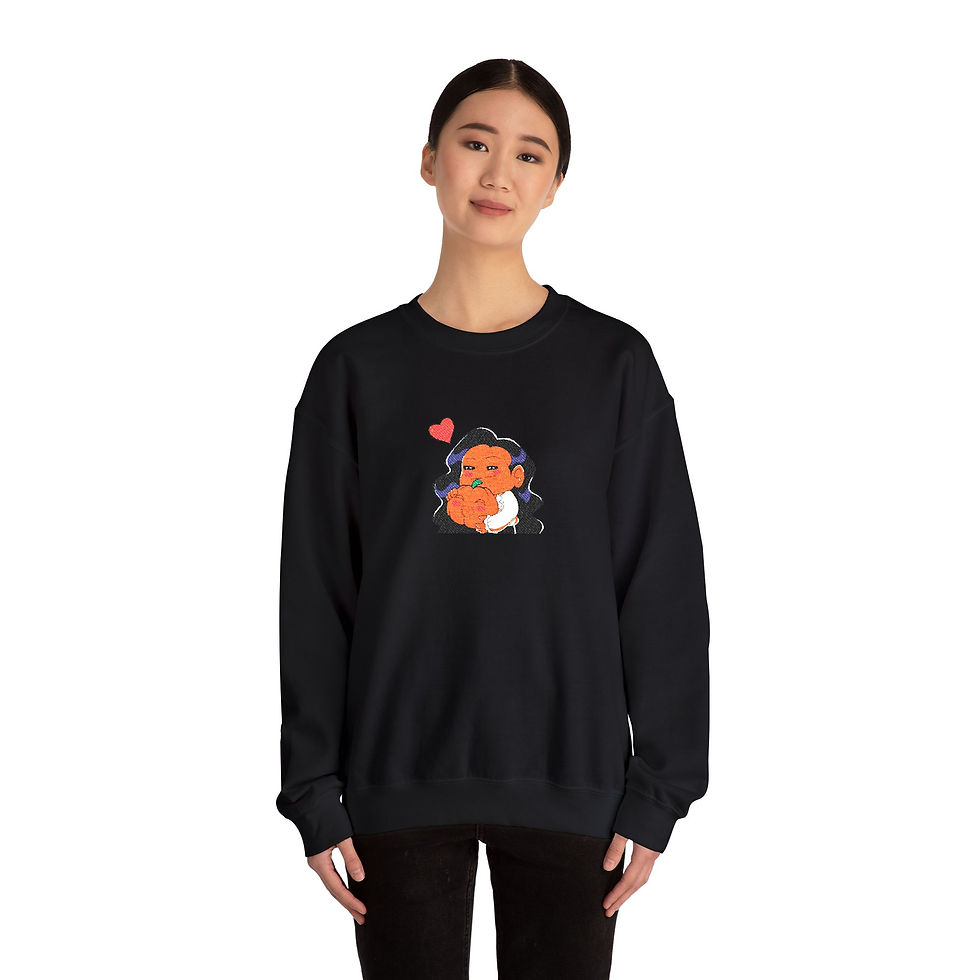 Thumbnail: Mr. October & Pumpkin Chibi Heart Crewneck Sweatshirt