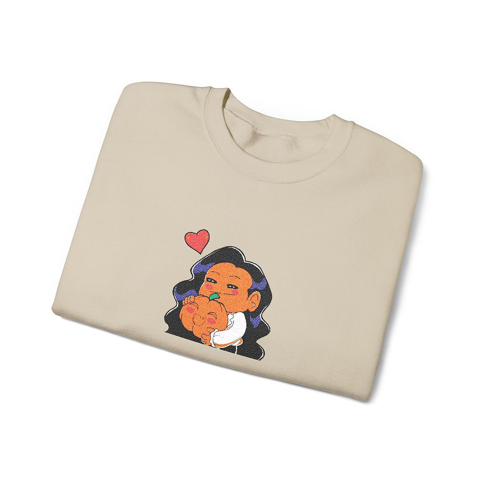 Thumbnail: Mr. October & Pumpkin Chibi Heart Crewneck Sweatshirt