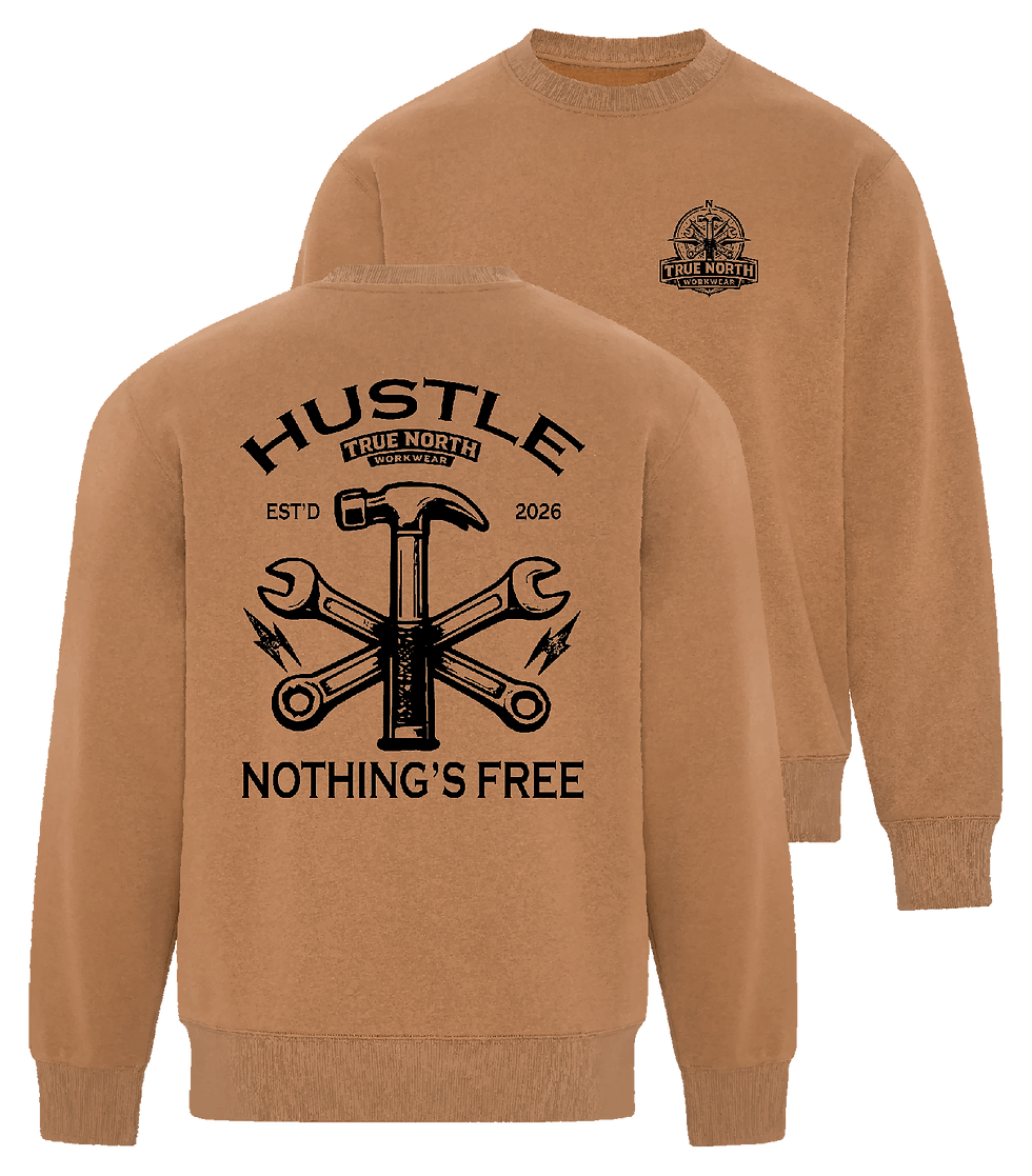 Thumbnail: Pro Work Crewneck  - Hustle Nothing's Free Hammer & Wrenches