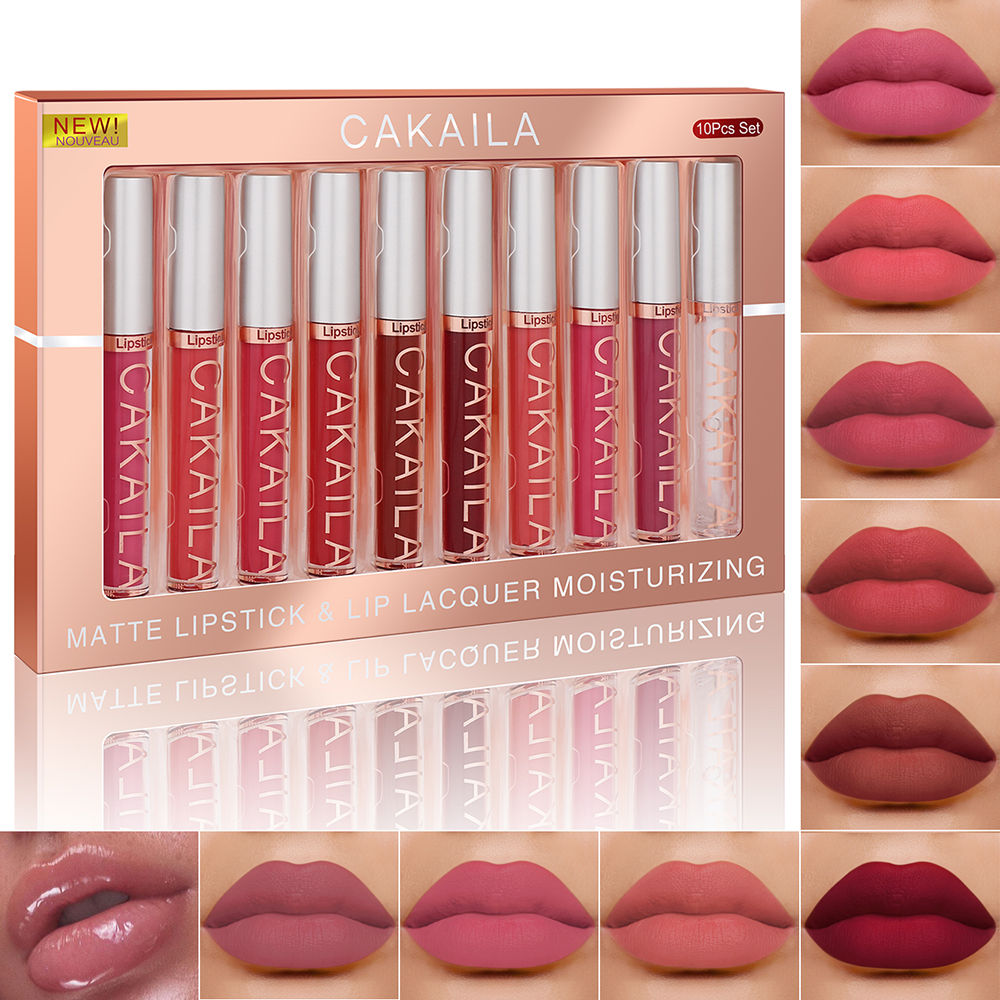 10-Piece Matte Lip Gloss Set – Non-Sticky & Long-Lasting
