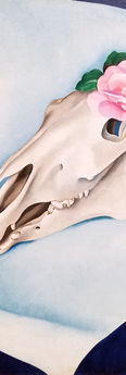 OKeeffe 1931 Horse's Skull with Pink Rose